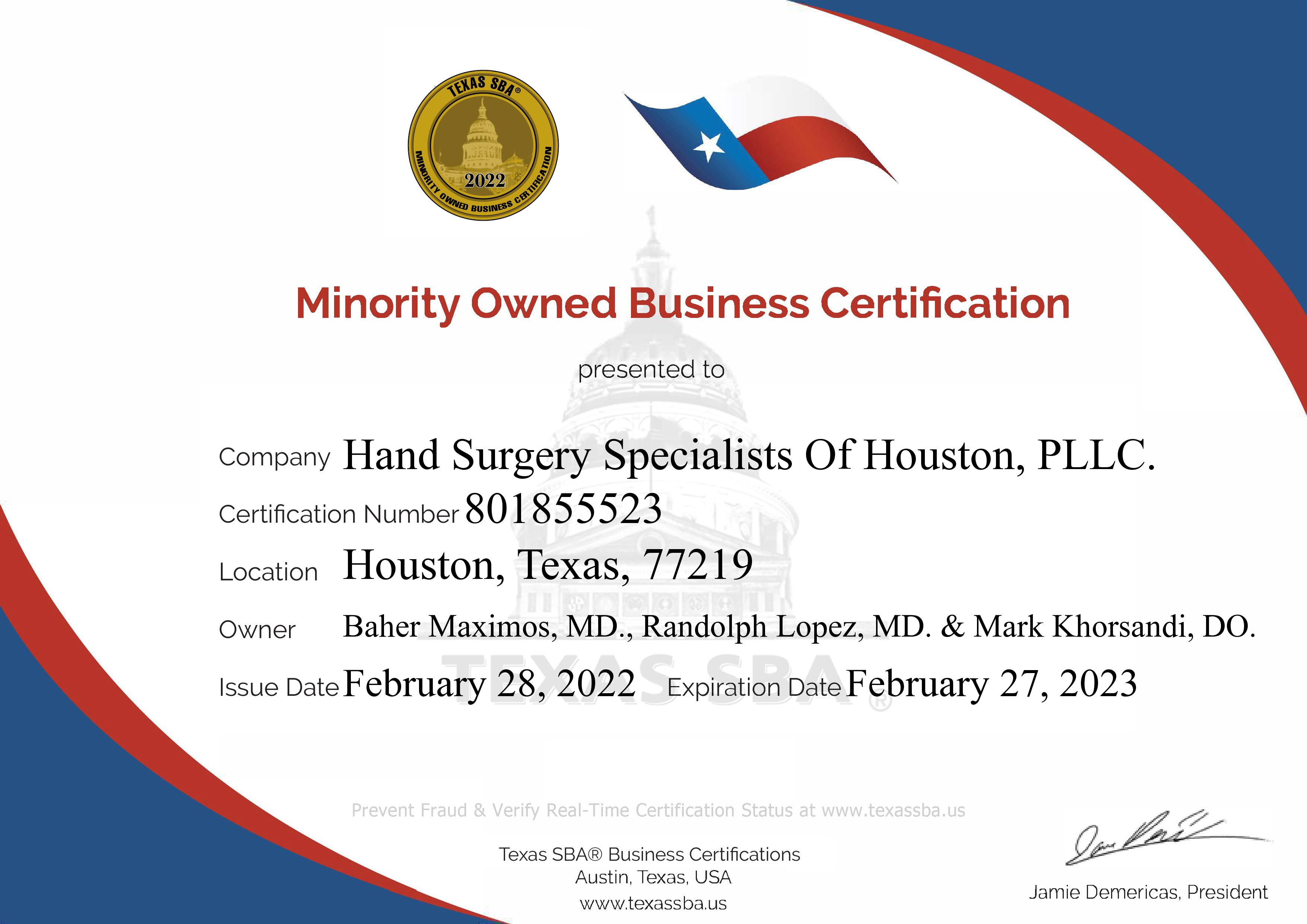 Hand Surgery Specialists Of Houston, PLLC.