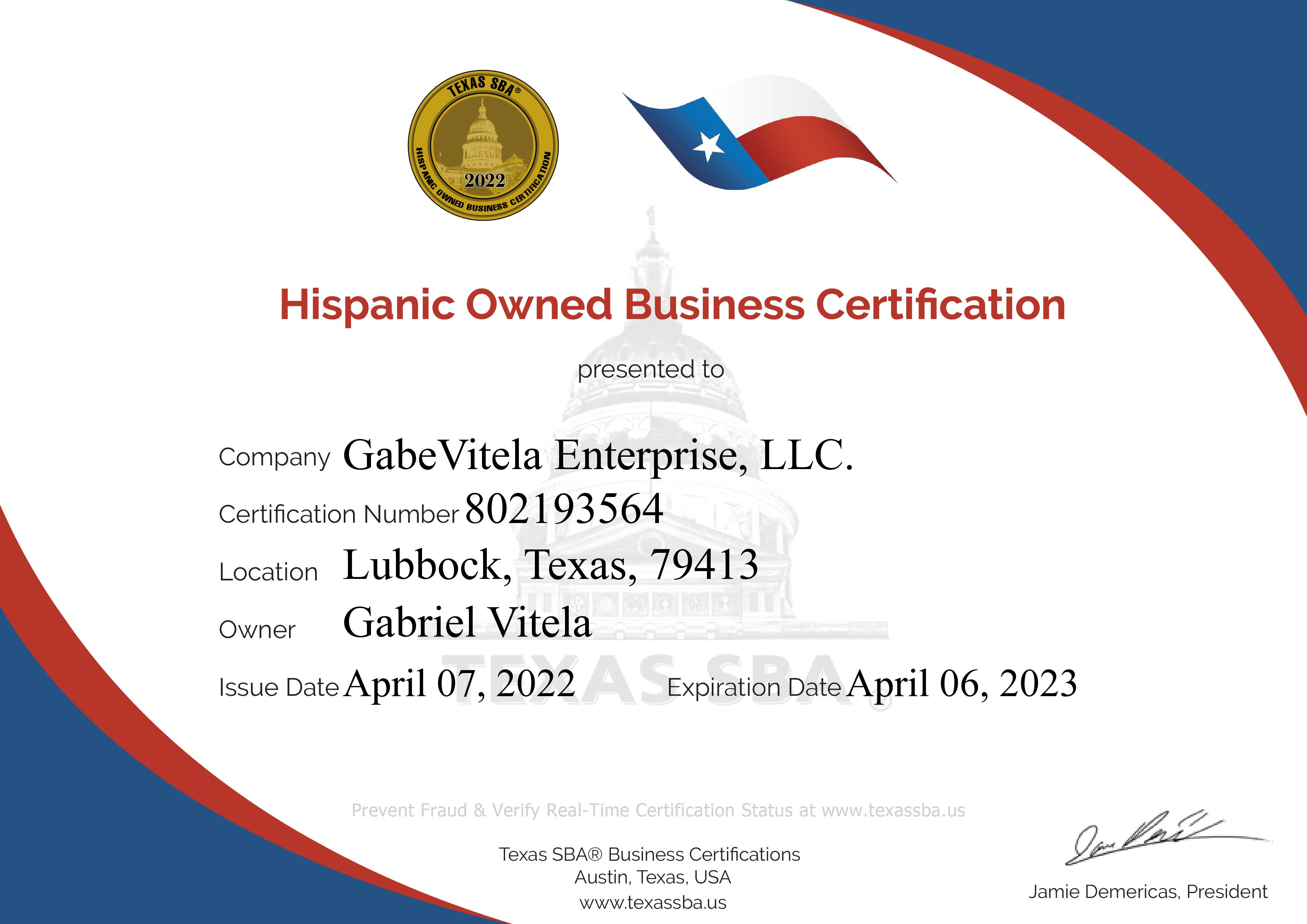 GabeVitela Enterprise, LLC.